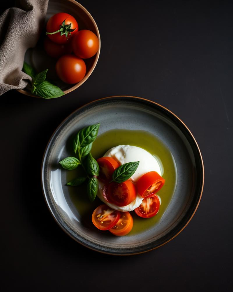 Antipasti on a ceramic plate