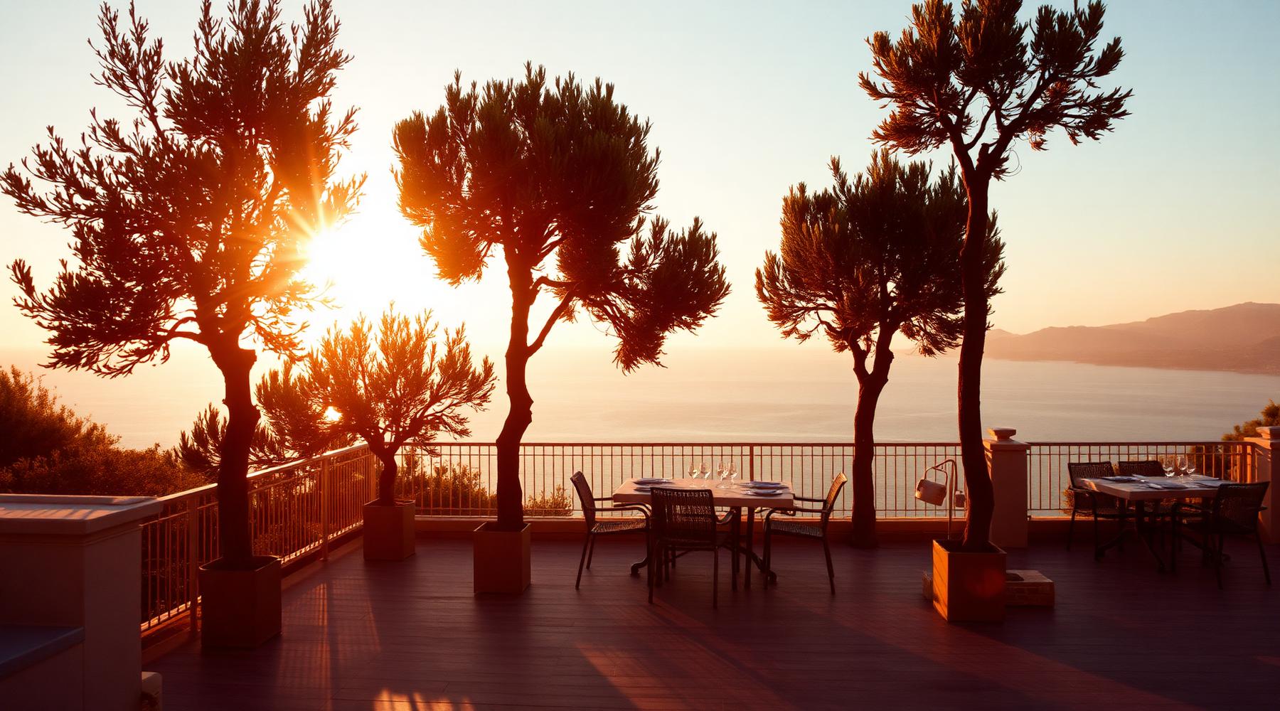 Mediterranean restaurant terrace